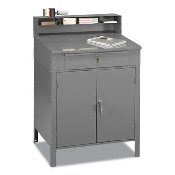 Tennsco Steel Cabinet Shop Desk, 34.5" X 29" X 53", Medium Gray freeshipping - TVN Wholesale